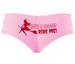 Save A Broom - Ride Me - Witch - Pink Boyshort