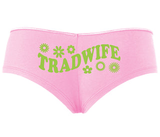 TradWife - Flower Design - Pink Boyshort