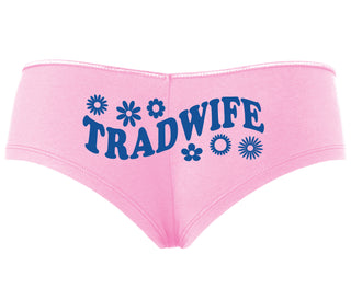 TradWife - Flower Design - Pink Boyshort