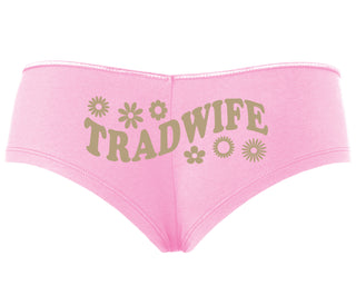 TradWife - Flower Design - Pink Boyshort