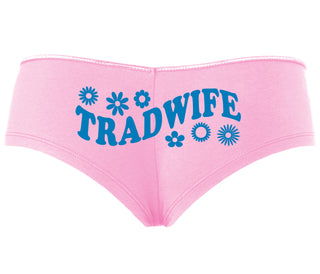 TradWife - Flower Design - Pink Boyshort