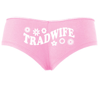 TradWife - Flower Design - Pink Boyshort