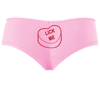 Valentines Day Candy - Lick Me - Pink Boyshort