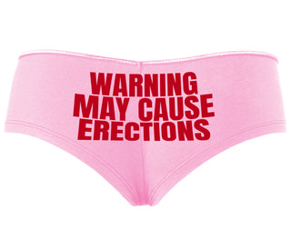 Warning May Cause Erections - Pink Boyshort