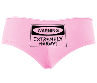 Warning Extremely Horny - Pink Boyshort