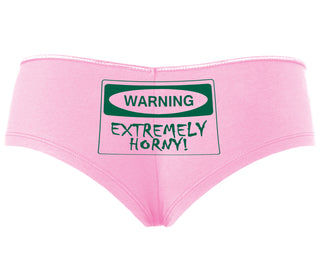 Warning Extremely Horny - Pink Boyshort