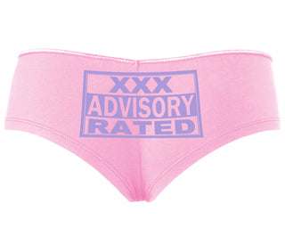 XXX Rated  Advisory Warning - Pink Boyshort