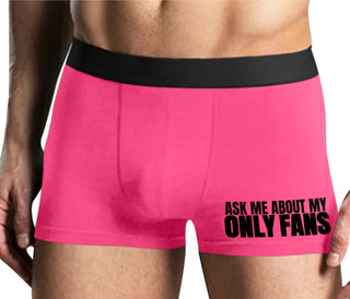 Ask Me About My Only Fans - Mens Pink Boxer Brief