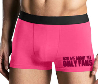 Ask Me About My Only Fans - Mens Pink Boxer Brief