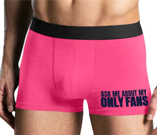 Ask Me About My Only Fans - Mens Pink Boxer Brief