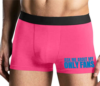 Ask Me About My Only Fans - Mens Pink Boxer Brief