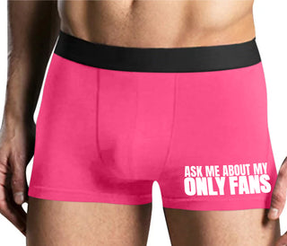 Ask Me About My Only Fans - Mens Pink Boxer Brief