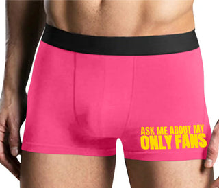 Ask Me About My Only Fans - Mens Pink Boxer Brief