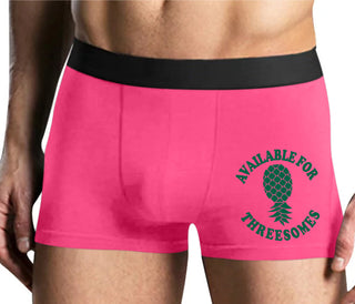 Available for Threesomes - Swinger Pineapple - Mens Pink Boxer Brief
