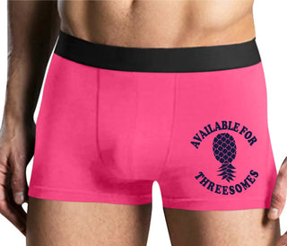 Available for Threesomes - Swinger Pineapple - Mens Pink Boxer Brief