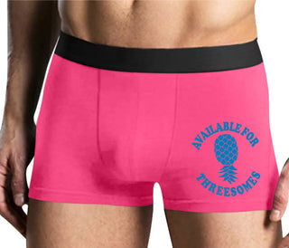 Available for Threesomes - Swinger Pineapple - Mens Pink Boxer Brief