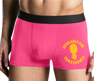 Available for Threesomes - Swinger Pineapple - Mens Pink Boxer Brief