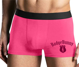 Badge Bunny for LEO Wife or Girlfriend - Mens Pink Boxer Brief