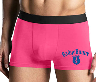 Badge Bunny for LEO Wife or Girlfriend - Mens Pink Boxer Brief