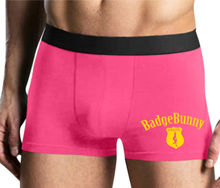 Badge Bunny for LEO Wife or Girlfriend - Mens Pink Boxer Brief
