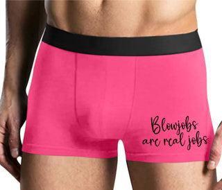 Blow Jobs Are Real Jobs - Mens Pink Boxer Brief