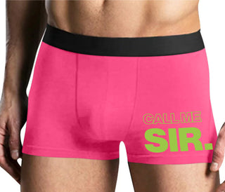Call Me Sir - Mens Pink Boxer Brief
