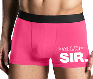 Call Me Sir - Mens Pink Boxer Brief
