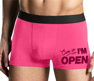 Cum In I'm Open - Mens Pink Boxer Brief