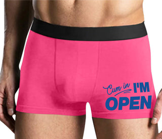 Cum In I'm Open - Mens Pink Boxer Brief