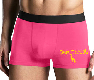 Deepthroat - Funny Giraffe Logo - Mens Pink Boxer Brief