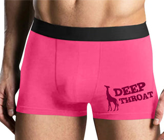 Deep throat - Giraffe Funny Logo - Mens Pink Boxer Brief