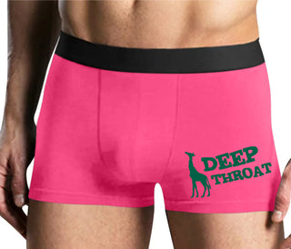 Deep throat - Giraffe Funny Logo - Mens Pink Boxer Brief