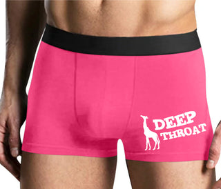 Deep throat - Giraffe Funny Logo - Mens Pink Boxer Brief