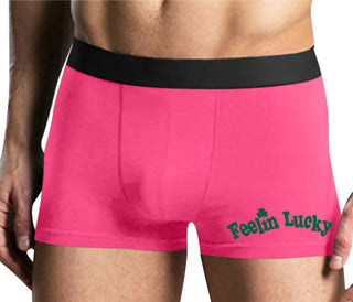 Feeling Lucky Shamrock - Mens Pink Boxer Brief