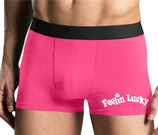 Feeling Lucky Shamrock - Mens Pink Boxer Brief