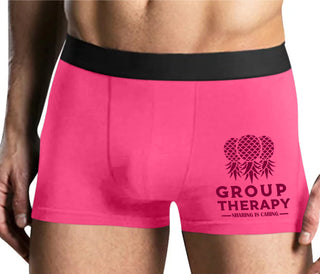 Group Therapy - Sharing Is Caring - Mens Pink Boxer Brief