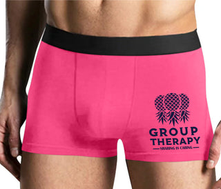 Group Therapy - Sharing Is Caring - Mens Pink Boxer Brief