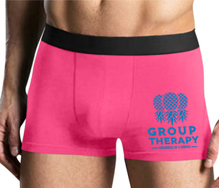 Group Therapy - Sharing Is Caring - Mens Pink Boxer Brief