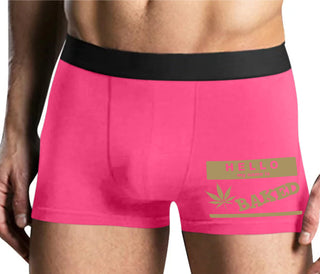 Hello My Name Is Baked - Mens Pink Boxer Brief