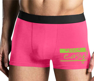 Hello My Name Is Easy - Mens Pink Boxer Brief
