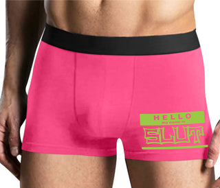 Hello My Name Is Slut - Mens Pink Boxer Brief