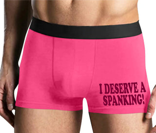 I Deserve A Spanking - Mens Pink Boxer Brief