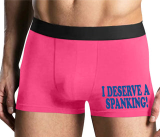 I Deserve A Spanking - Mens Pink Boxer Brief