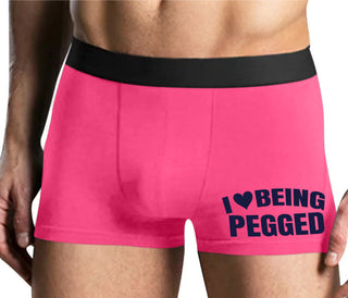 I Love Being Pegged - Mens Pink Boxer Brief