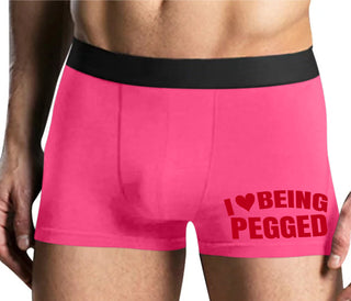 I Love Being Pegged - Mens Pink Boxer Brief