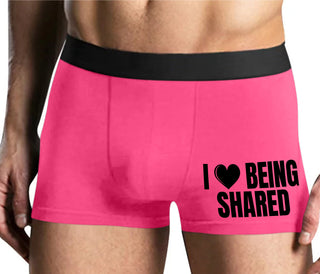 I Love Being Shared - Mens Pink Boxer Brief