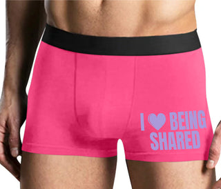 I Love Being Shared - Mens Pink Boxer Brief
