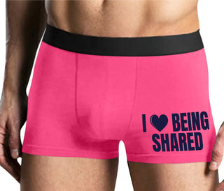 I Love Being Shared - Mens Pink Boxer Brief