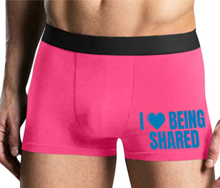 I Love Being Shared - Mens Pink Boxer Brief