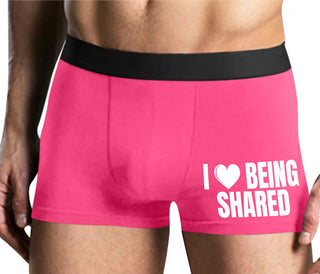 I Love Being Shared - Mens Pink Boxer Brief